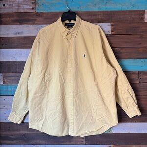 SOLD! Ralph Lauren Blake Yellow Button Down Shirt 90s Preppy | Size XL